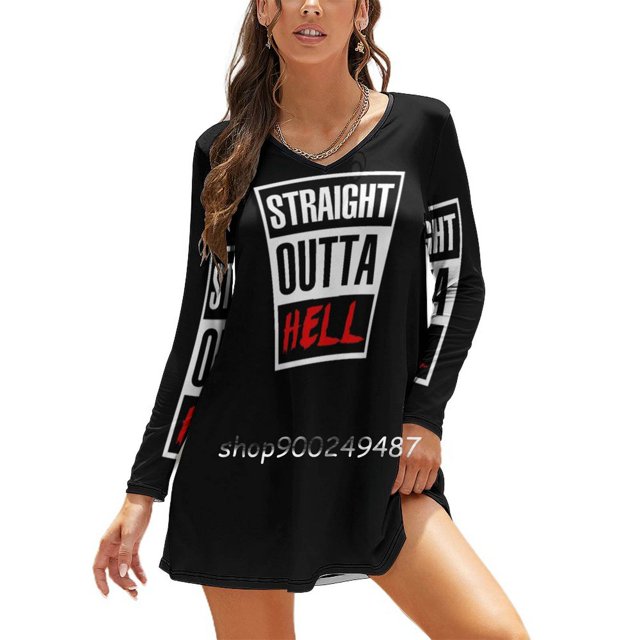 Robe Droite à Encolure Carrée Hell, Robe d'Été Douce pour Femmes, Robe Élégante à Imprimé Halter, Tom Ellis, Droite, Hell Lucifer