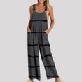 thumbnail image 2 of Plebaso Womens Summer Casual Sleeveless Suspender Jumpsuit Printed Wide Leg Romper Ladies Casual Pants, 2 of 6
