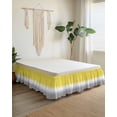 thumbnail image 2 of Gradient Color Bed Skirt Yellow to White Greyish Bed Skirts California King Size 16 Inch Drop, Wrap Around Dust Ruffle&nbsp;Bedskirt with Adjustable Elastic Belt for Queen Size Beds, 2 of 7
