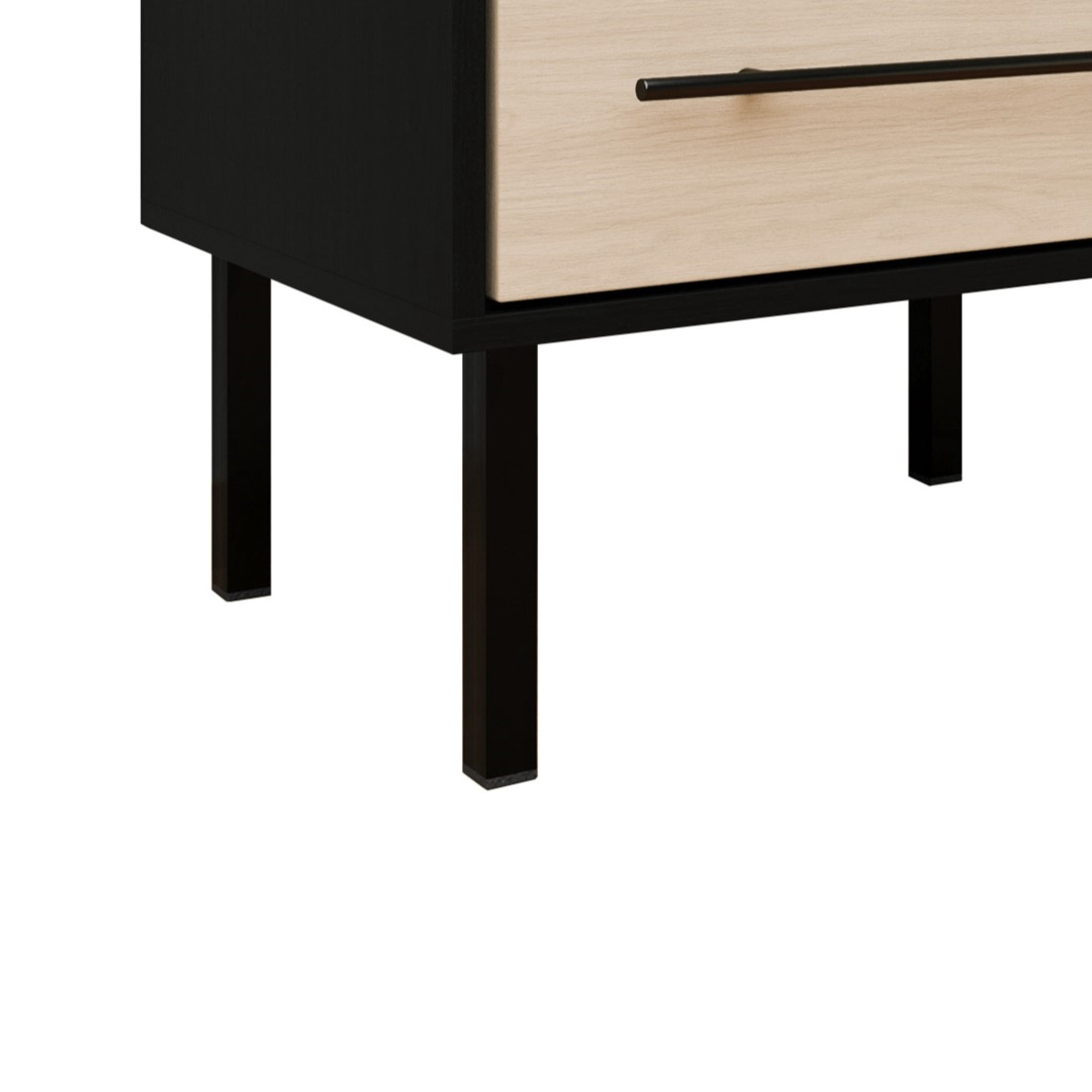 Castle Place Mid-Century 1-Drawer Wood Nightstand, Antique Oak