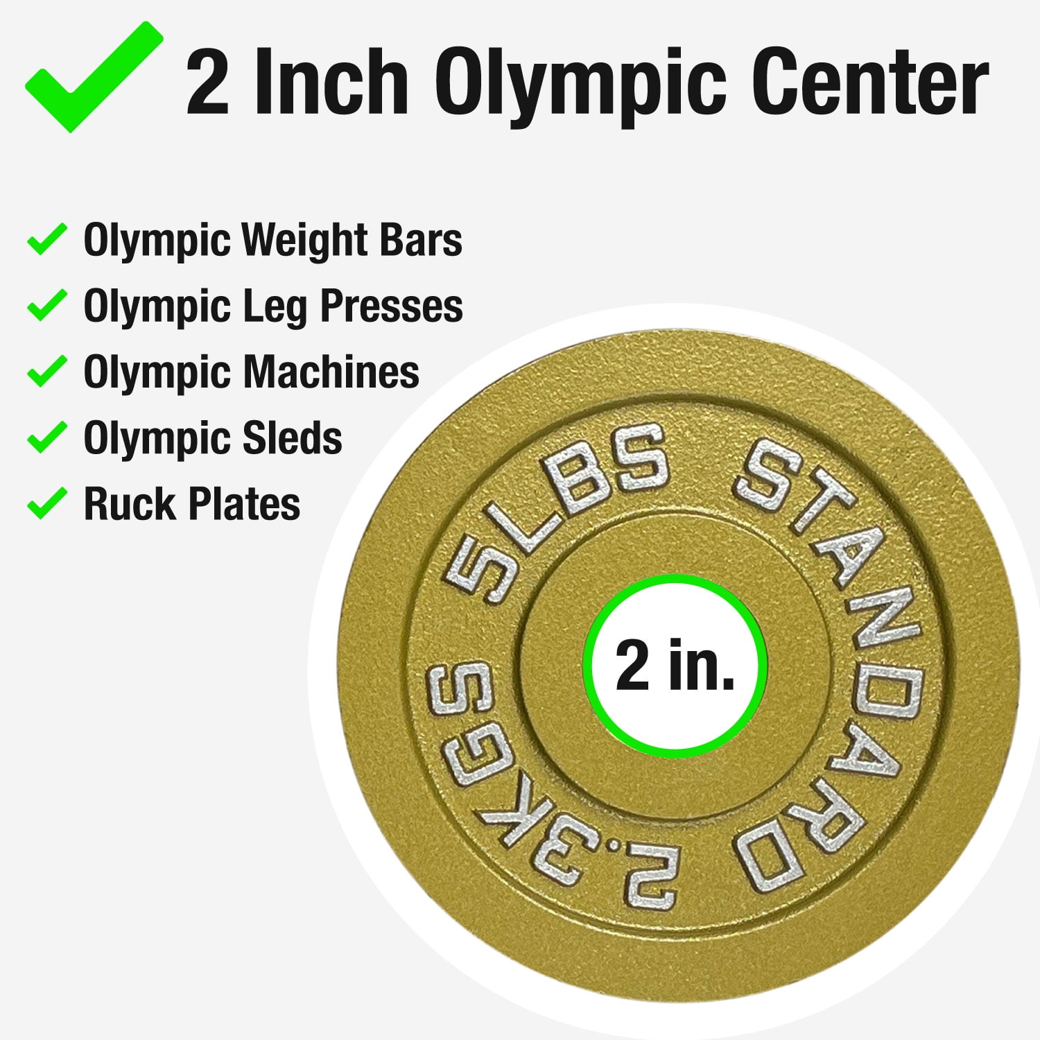 10LB Gold Olympic Steel Plate Pair - 2 Inch Barbell Standard 10 Pound Weights in Premium Gold Finish