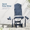 thumbnail image 6 of ACEGOSES Glider Outdoor Adirondack Chairs Set of 2 with Smooth Motion and Cup Holder, Foldable 3-Position Adjustable HDPE Plastic for Patio and Deck, Navy Blue, 6 of 8