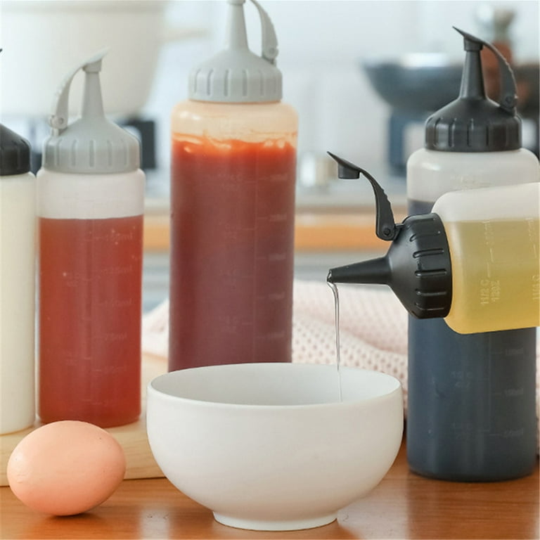 Large Clear Plastic Condiment Squeeze Bottles,Open-Tip,Perfect for