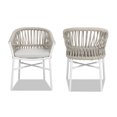 thumbnail image 5 of Maiden 24" Barrel Back Aluminum Rope Outdoor Patio Dining Chair Set of 2 Olefin, 5 of 10