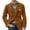 Brown, variant on Men’s Corduroy Blazer with Longhorn and Star Print Notched Lapel Button Closure Casual Single Breasted Jacket Yellow 2XL