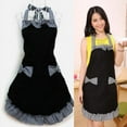 thumbnail image 2 of Cute Fashion Aprons for Girls Women Waitress Cooking Restaurant Kitchen Home Cooking Chef Bib Pink Apron Dress Christmas Gift, 2 of 4