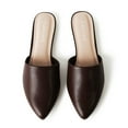 thumbnail image 5 of J. Adams Lennox Mules for Women - Black Vegan Leather Pointed Toe Slides, 5 of 6