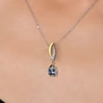 thumbnail image 3 of 925 Silver and 10K Yellow Gold Green Mystic Topaz and White Lab Grown Diamond Pendant Necklace for Women | 1.28 Cttw | Gemstone November Birthstone | Pear Shape 8X6MM | With 18 inch Chain, 3 of 6