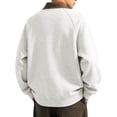 thumbnail image 5 of LYSMORA Men's Lapel Drawstring Pullover Sweatshirt, Raglan Long Sleeve Loose Casual Street Athletic Tops, 5 of 7