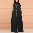 thumbnail image 5 of Dresses For Women 2024 Women Muslim Dress Kaftan Arab Jilbab Abaya Islamic Lace Stitching Maxi Dress Black, 5 of 8