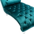 thumbnail image 6 of Zechuan Curved Lounge Chaise sofa, Accent Chair Sofa with Acrylic Leg, Teal, 6 of 9