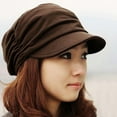 thumbnail image 3 of Women Warm Beanie Cap Chunky Soft Oversized Ribbed Slouchy Knit Hat with Visor Brim, 3 of 7