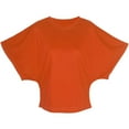 thumbnail image 7 of OGLCCG Crop Tops for Women Loose Fit Crew Neck Batwing Sleeve T-Shirts Summer Casual Solid Color Basic Going Out Tees Blouses,XL,Orange, 7 of 7