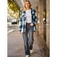 thumbnail image 5 of YATELLE Womens Fall Outfits Fashion Clothes Shackets Flannel Plaid Button Down Long Sleeve Shirts Jackets 2024, 5 of 6