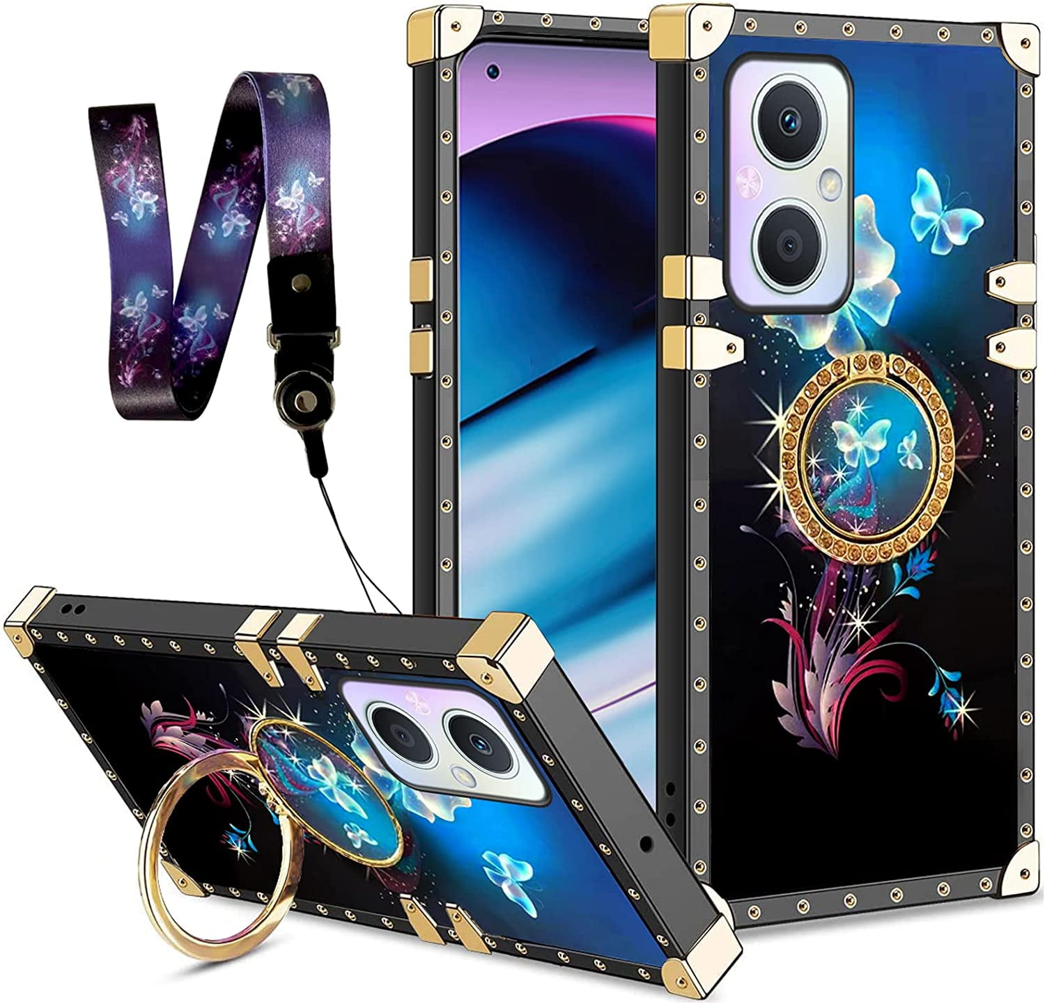 for OnePlus Nord N20 5G (EB2103) Case Girls Women Luxury Black Square