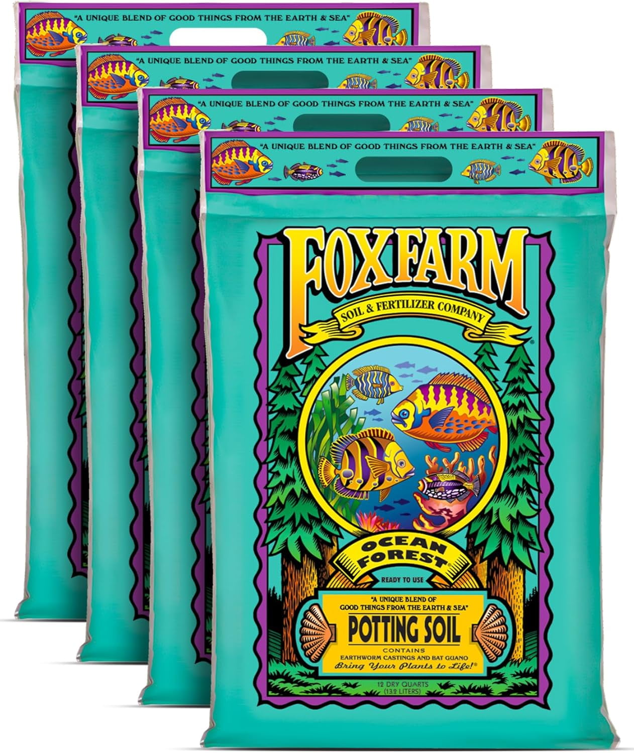Ocean Forest Potting Soil, 12qt – Light, Aerated Texture, Designed for All Container Plants – pH Adjusted for Optimal Nutrient Uptake, Effectively Retains Moisture (12 Quart (3 Pack))