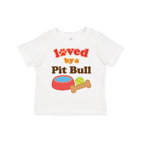 Inktastic Pit Bull Loved by a (dog Breed) Boys or Girls Toddler T-Shirt