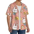 thumbnail image 2 of Pofeuu Rabbit So Cute Print Mens Casual Short Sleeve Shirts Beach Summer Spread Collar Pocket Tops Men's Casual Short-sleeved Shirt-XX-Large, 2 of 5