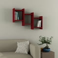 thumbnail image 2 of Ada Home Decor Furniture 35.83" 2 Tier Burgundy Wilwood Modern Wall Shelf, 2 of 3