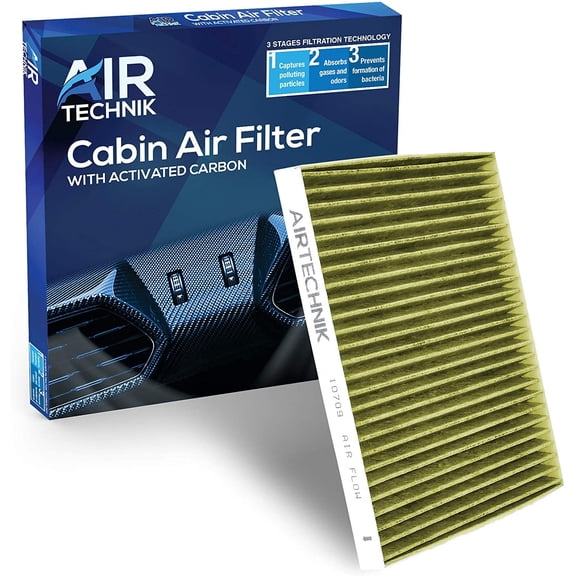 AirTechnik CF10709 PM2.5 Cabin Air Filter w/Activated Carbon  Fits Select 2005-2017 KIA Forte 5, Koup, Rio, Rio5, Rondo, Sportage, Hyundai Accent, Genesis Coupe, Tuscon, Veloster - 08790-2E200