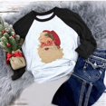 thumbnail image 2 of Camiseta de Navidad para mujer, temporada festiva, regalo para amantes, camiseta de manga larga, camiseta con costuras a juego de colores para mujer Pompotops  gfhjh4416, 2 of 7
