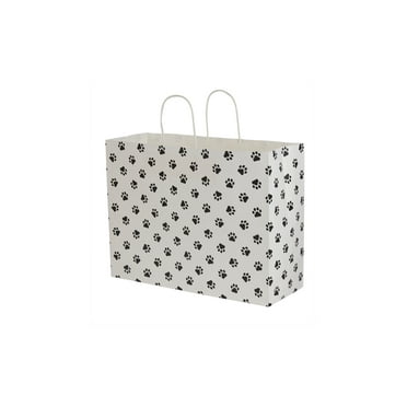 SSWBasics Large - Paw Print Paper Shopping Bags - Case of 100