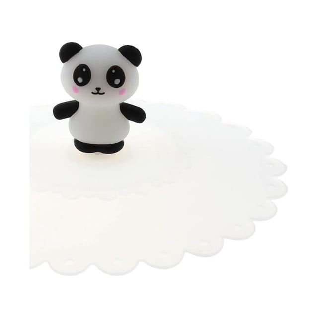 Tapa silicona dibujos animados Tapa silicona a prueba polvo y respetuosa con el ambiente Tapa silicona creativa a prueba polvo (flor verde transparente - panda hembra)