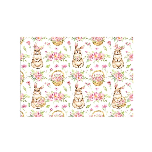 Easter Gift Wrapping Paper Superb Festive Decorative Gift Paper Featuring Easter Bunny Eggs and Flower Prints Suitable for Easter Decorations, 20x28in