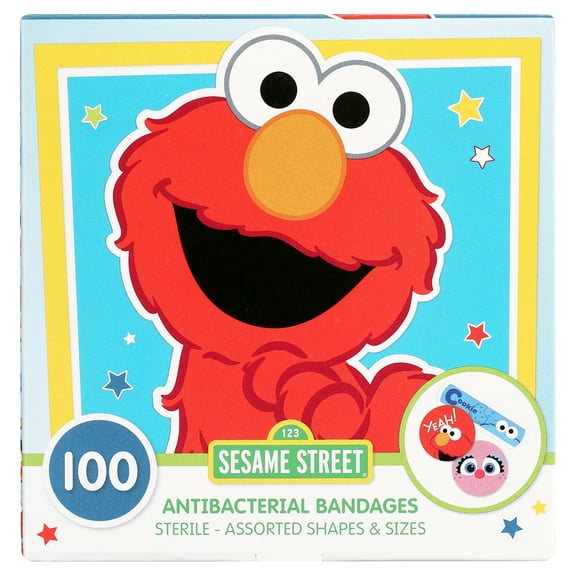 Sesame Street Kids Bandages, Strips & Circle Shaped Adhesive Bandages, 100 Count by Careband