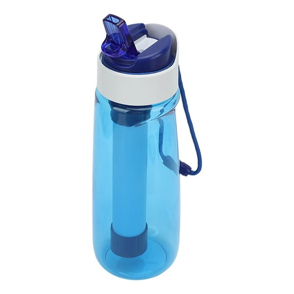 Filtered Water Bottle, 750Ml Portable Water Filter Bottle With Removable Multi Layer Filter Straw Bottle For Hiking, Backpacking, Travel, Cycling