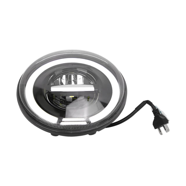 Faro LED Ojo de Ángel para motocicleta de 7 pulgadas, redondo, IP67, resistente al agua, 12‑80V, iluminación roja y amarilla, Universal