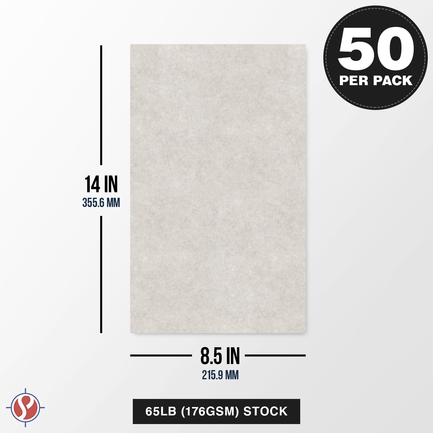 New Smoke - Stationery Parchment Card Stock Size 8.5 X 14 - 65 Lb Cover.(50 Sheets Per Pack)