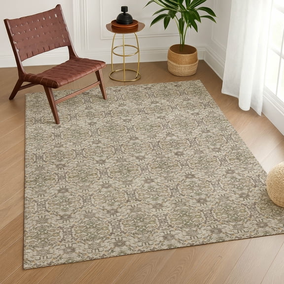 Addison Rugs Chantille Indoor/Outdoor Transitional Lattice Beige Machine Washable Rectangle Rug, 10' x 14'