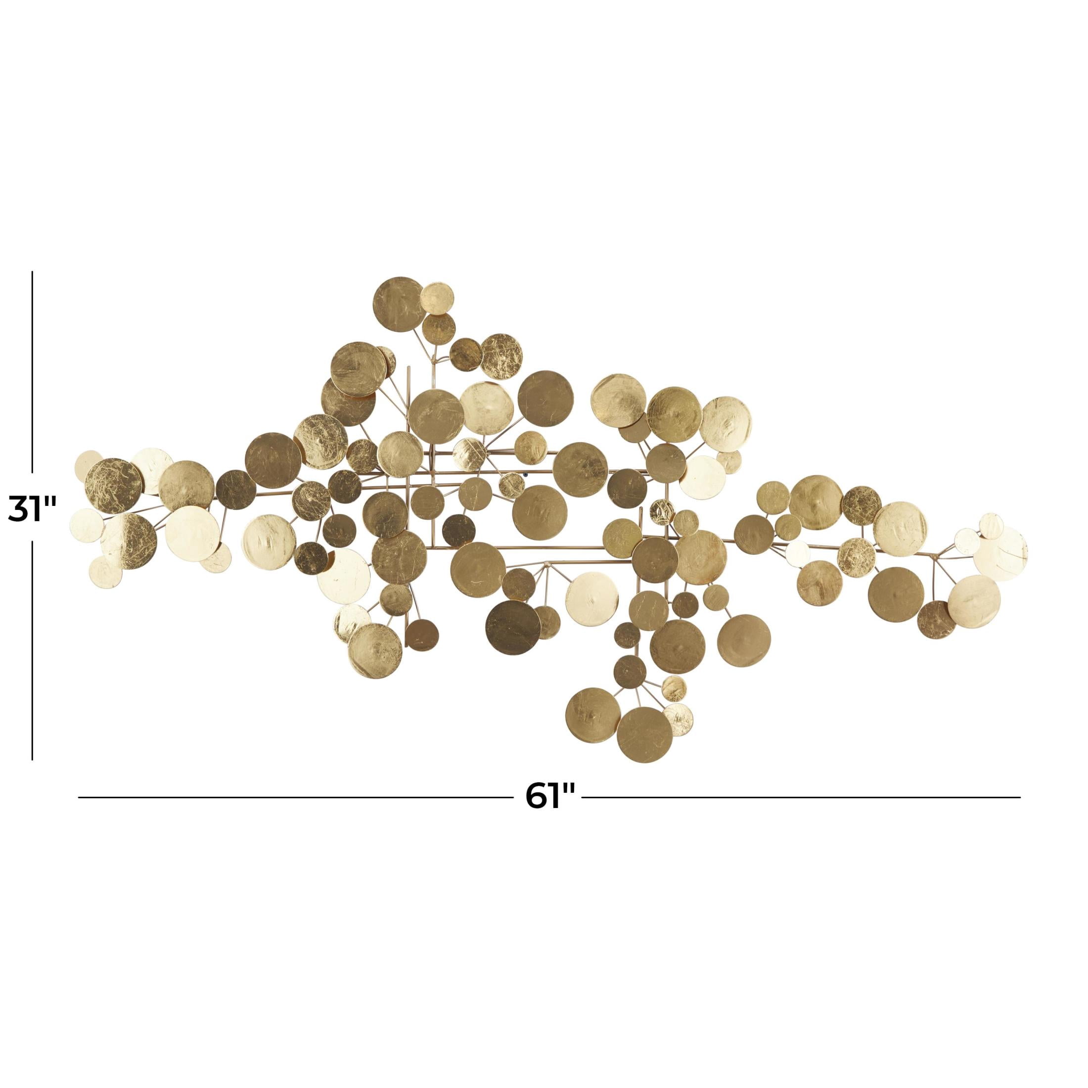 CosmoLiving by Cosmopolitan Gold Metal Bubble Cluster Foiled Abstract Wall Decor