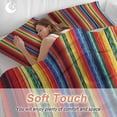 thumbnail image 5 of Rainbow Striped Bedding 3 Piece Duvet Cover Set California King, Boho Ethnic Colorful Lines Minimalist Soft Microfiber Comforter Cover with Zipper Closure & Pillowcases, FadeResistant Quilt Cover, 5 of 9