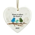 thumbnail image 2 of Colgante Decorativo 1Pcs Family Heart Sea Glass Ornament with Two Birds Handmade Keepsake for Home Wedding or Christmas Tree 8cm JASKFLY, 2 of 9