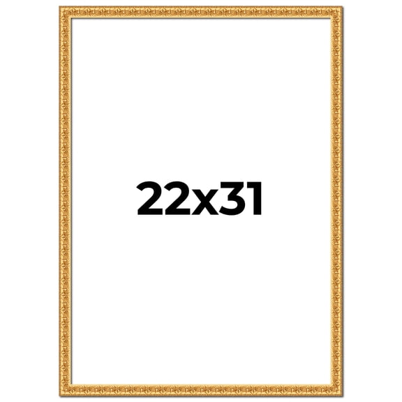 22x31 Frame Gold Real Wood Picture Frame Width 1 inches | Interior Frame Depth 0.5 inches | Edwina