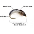 thumbnail image 2 of Moscas de pesca con mosca, 6 uds., señuelos de pesca con mosca hechos a mano, moscas mojadas, ninfa, 2 of 4