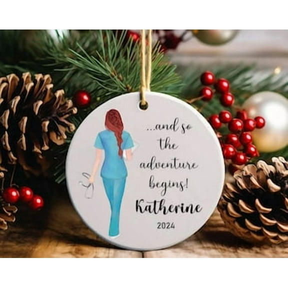 Nurse Graduation Ornament 2024 Personalized Nurse Gift Custom RN Christmas Keepsake Future Nurse Ornament