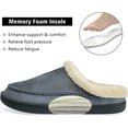 thumbnail image 2 of Men's Slippers Fuzzy House Shoes Memory Foam Slip On Clog Plush Wool Fleece Indoor Outdoor Gray, Size 9-10, 2 of 8