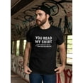 thumbnail image 2 of Smartprints Mens Graphic Tee - Funny You Read My Shirt Quote - Regular Fit 100% Cotton, 2 of 4