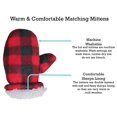 thumbnail image 5 of N'Ice Caps Boys Toddler Infants Buffalo Plaid Fleece Trooper Winter Hat Mitten Set - Red, 5 of 6