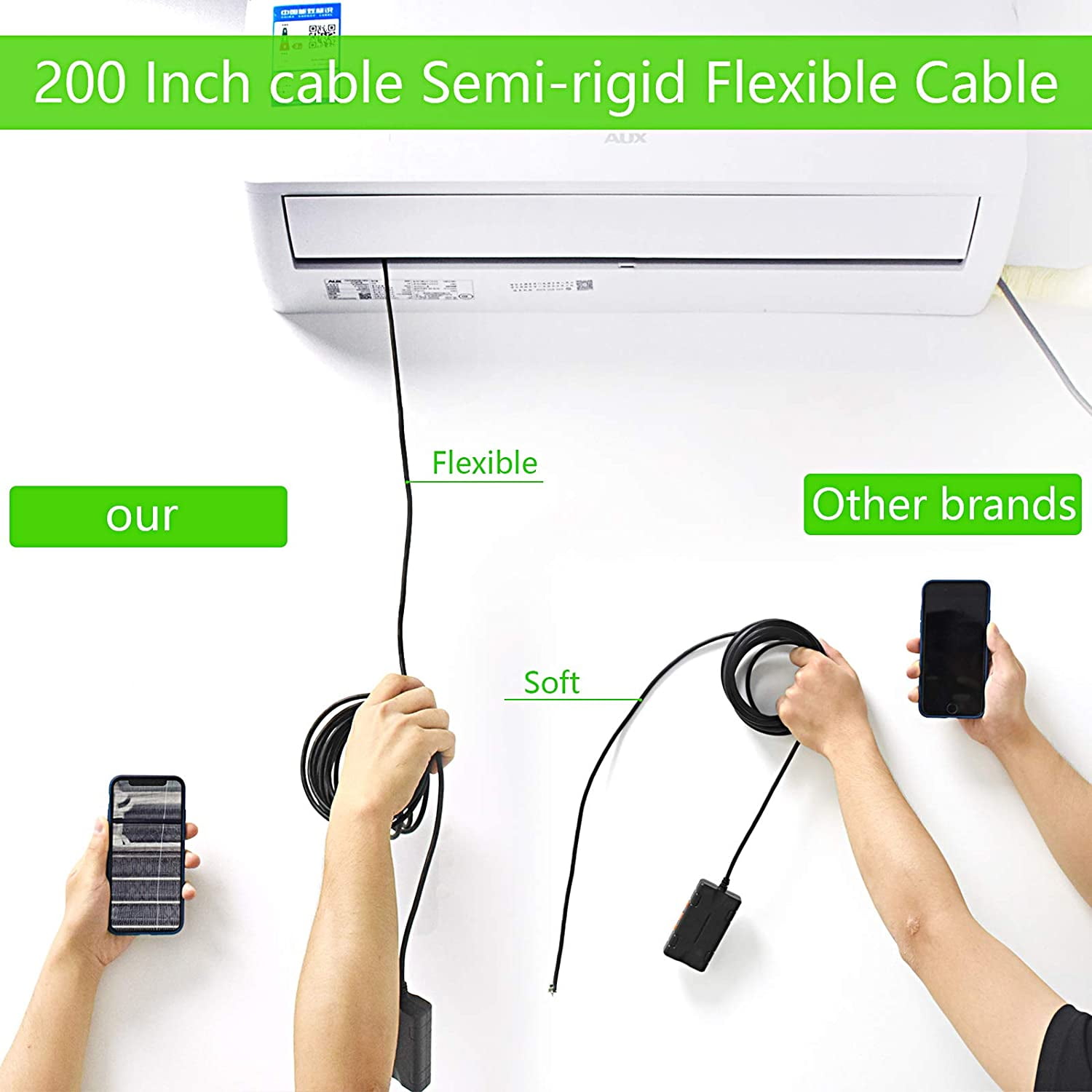 Wireless Borescope Inspection Camera With IP67 Waterproof Snake Camera And 8 LED Light Endoscope Camera ,Various Applicable