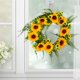 thumbnail image 3 of Guirnalda de flores redondas, coronas de puertas delanteras para eventos, telón de fondo, decoración para todas las estaciones del hogar flor de sol Zulema coronas de puerta, 3 of 8
