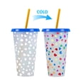 thumbnail image 1 of Huayishang Glass&Bottle Creative Water Cup Heart Shape Cup PP Plastic Cup Heart Shape Plastic Transparent Cup 710ml Cold Change Temperature Sensitive Plastic Cup, 1 of 5