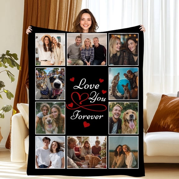JML Custom Blanket Soft Flannel Throw Blanket - Personalized Photo & Text Throw, 30"x40" for Family, Pets, & Adults