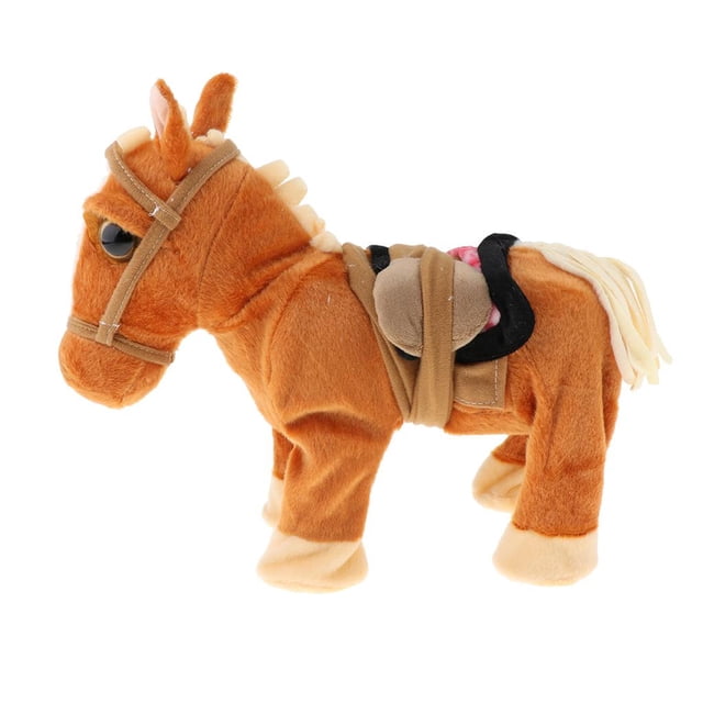 Juguete De Peluche Eléctrico Caballo, , Correa, Juguete De Peluche Interactivo Para De Música naranja Hugo Juguete del Caballo Caminante