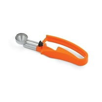 Universal Squeeze Disher - Size 100, .33oz Capacity - Stainless Steel Food Portioning Scoop with Ergonomic Orange Handle for Restaurant & Kitchen Use - NSF