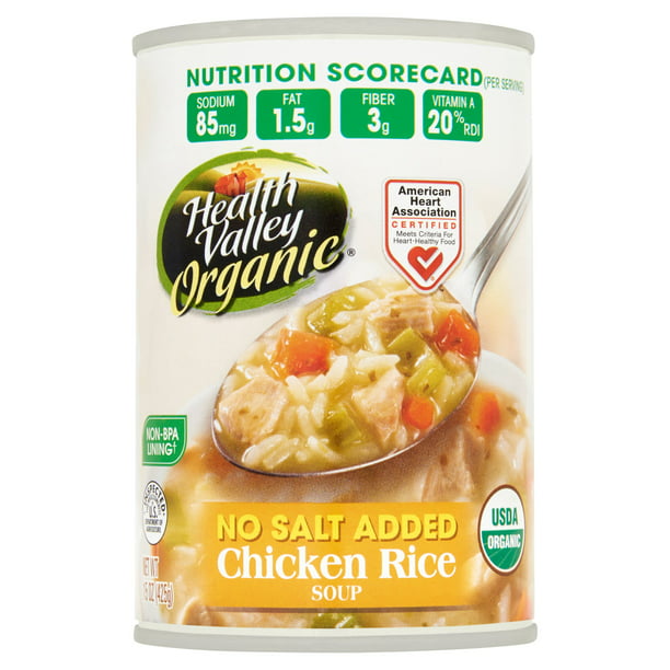 Health Valley Soup Chicken Rice No Salt,15 Oz (Pack Of 12) - Walmart ...