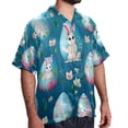 thumbnail image 2 of Easter Men's Short Sleeve Hawaiian Beach Shirts, Casual Printed Button Down Spread Collar Tops, Summer Unisex Style, 2 of 6